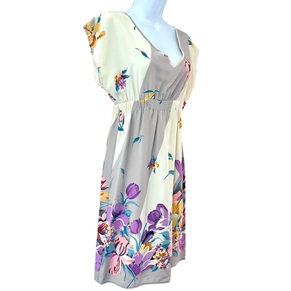 YUMI KIM x Anthropologie Silk Kimono Spring Floral Mini Dress S Empire Waist - Picture 2 of 11